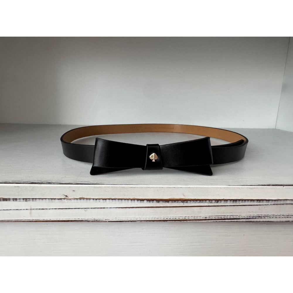 Kate Spade New York Black Gold Belt Bow L XL
